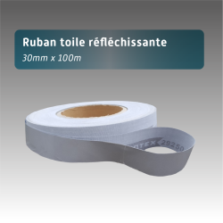 Ruban toile réfléchissante - 30mm x 100m
